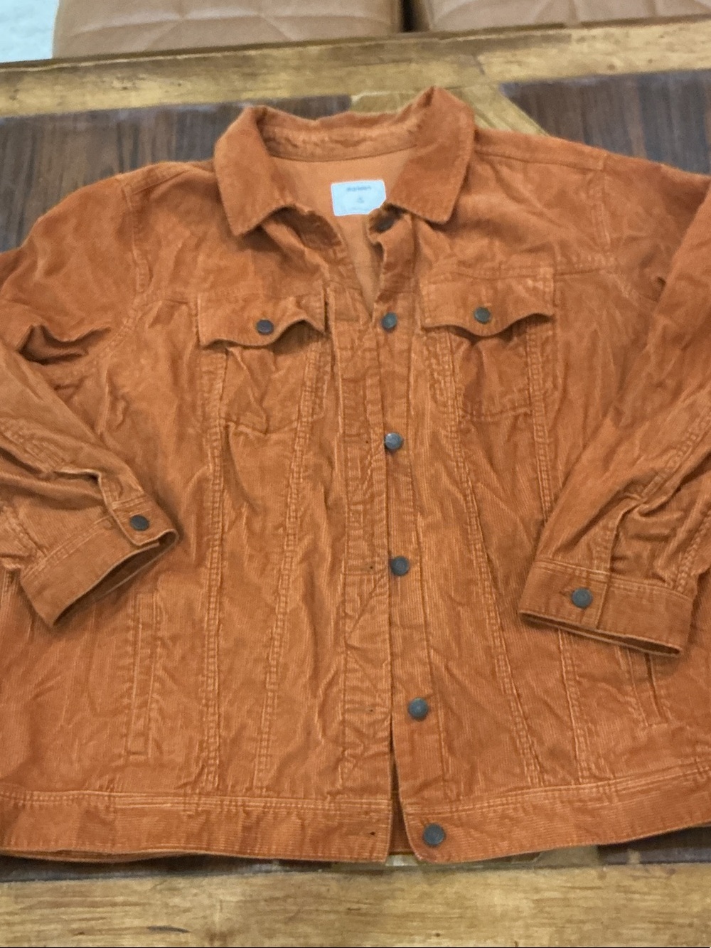 Old Navy Orange Corduroy Jean Jacket